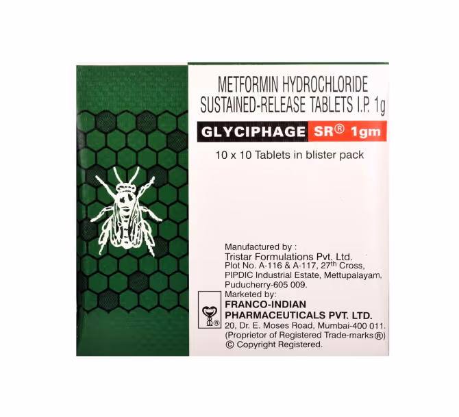 GLYCIPHAGE SR 1GM TAB - 10'S