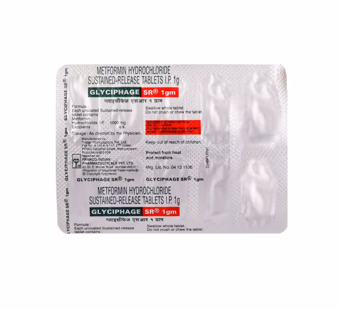 GLYCIPHAGE SR 1GM TAB - 10'S