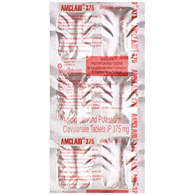 Amclaid 375mg Tablet 6'S
