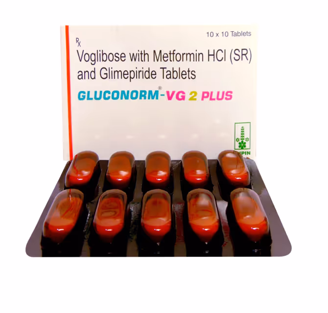 Gluconorm VG 2 Plus Tablet 10's